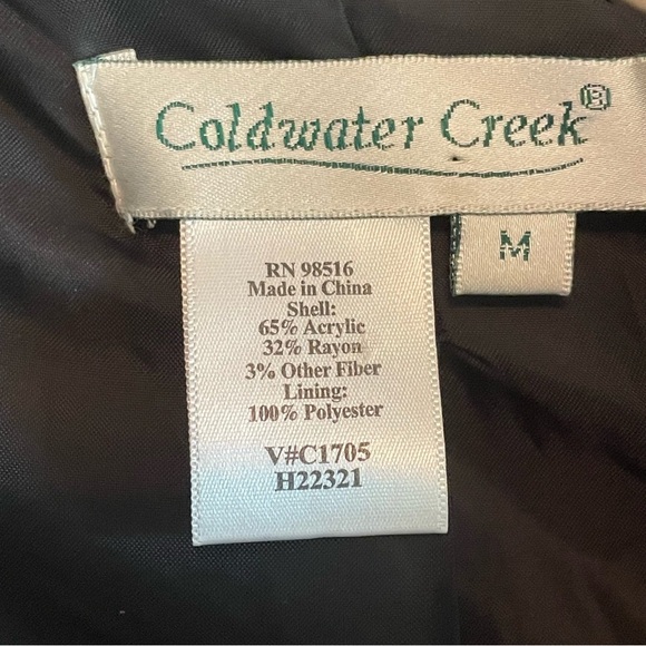 Coldwater Creek Women's Black and White open blazer size medium - Picture 6 of 6